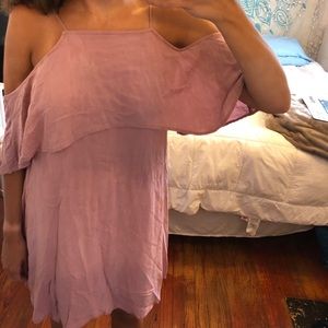 Tobi mauve off shoulder dress